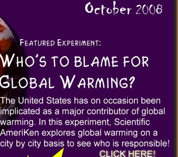Where does your city rank? Scientific AmeriKen's Global warming experiment begins here!